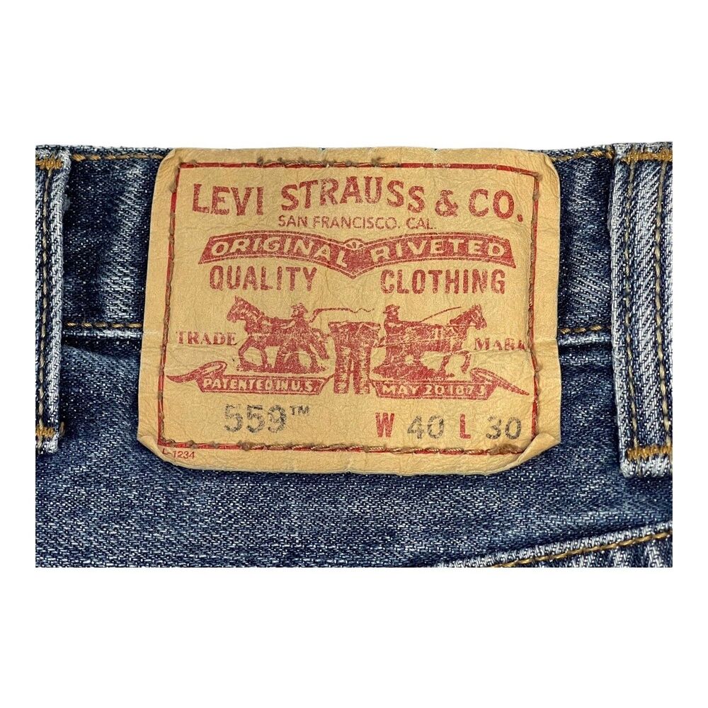 Levi’s 559 Men’s Jeans Blue Relaxed Straight Denim Stretch Measures 39x26.5 - Picture 13 of 13